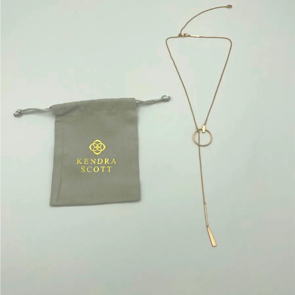 Kendra Scott Tegan Long Y Rose Gold Necklace